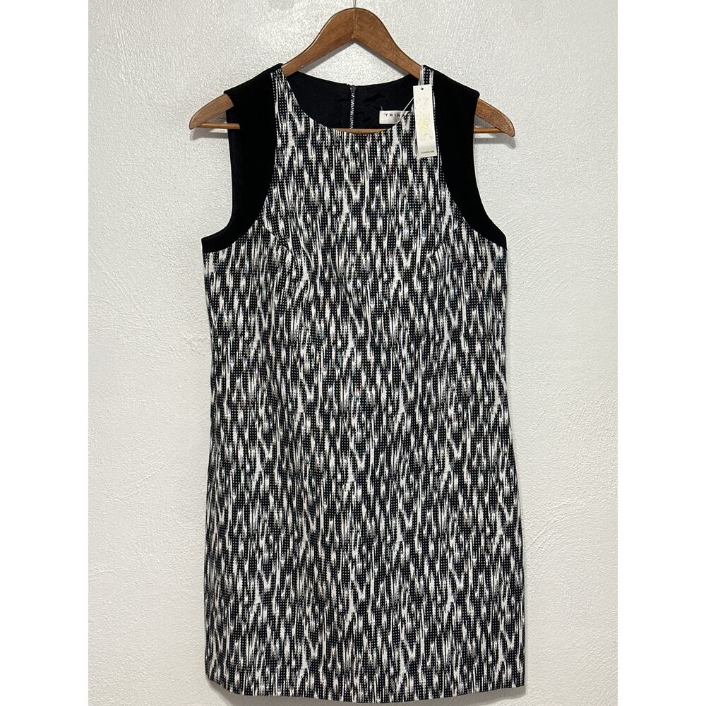 Trina Turk NWT Dress 6 Blane Black White Print Designer Business Luxury
